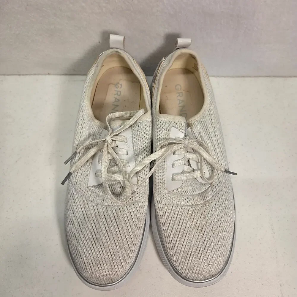 Cole Haan GrandSport Journey Knit Sneakers Ivory Snake Print Womens 10B NWOT